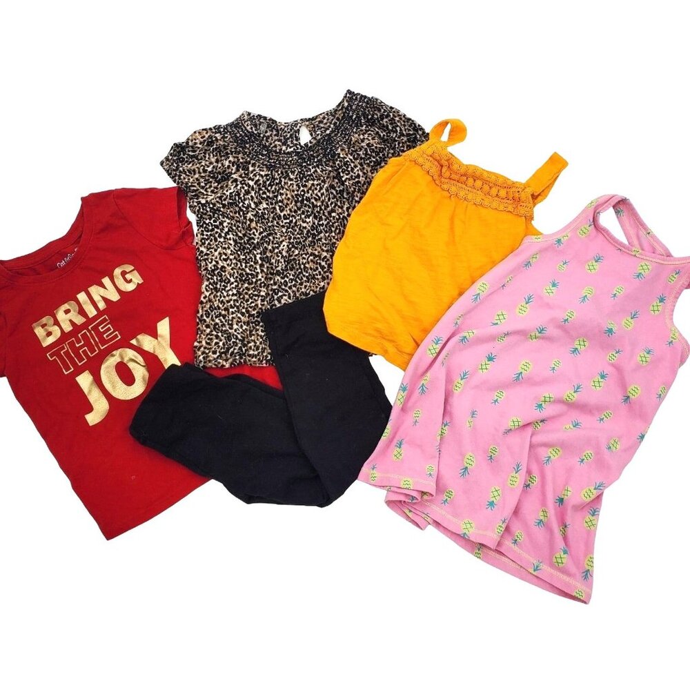 Girls 4T OLD NAVY Carter's CAT & JACK Bundle Shirt Leopard Pants Match Set Dress